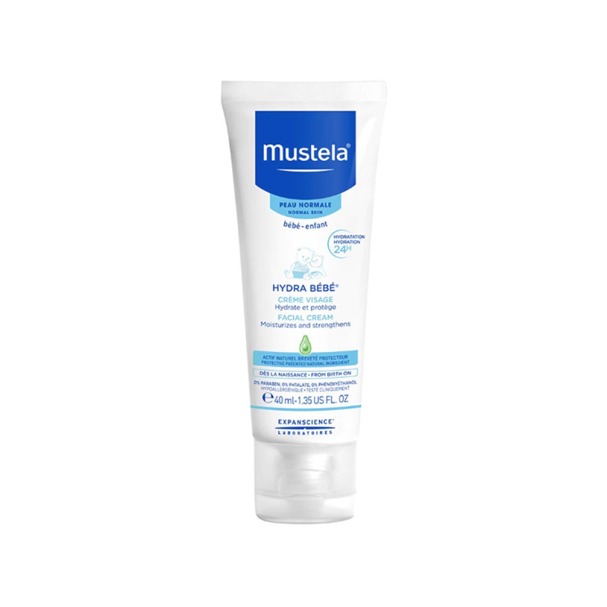 Mustela | Κρέμα Ενυδάτωσης Προσώπου Hydra Bébé με Βιολογικό Αβοκάντο | 40ml