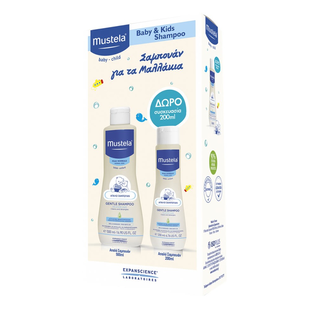 Mustela | Promo Gentle Shampoo Απαλό Σαμπουάν για Βρέφη & Παιδιά & ΔΩΡΟ Επιπλέον Προϊόν | 500+200ml