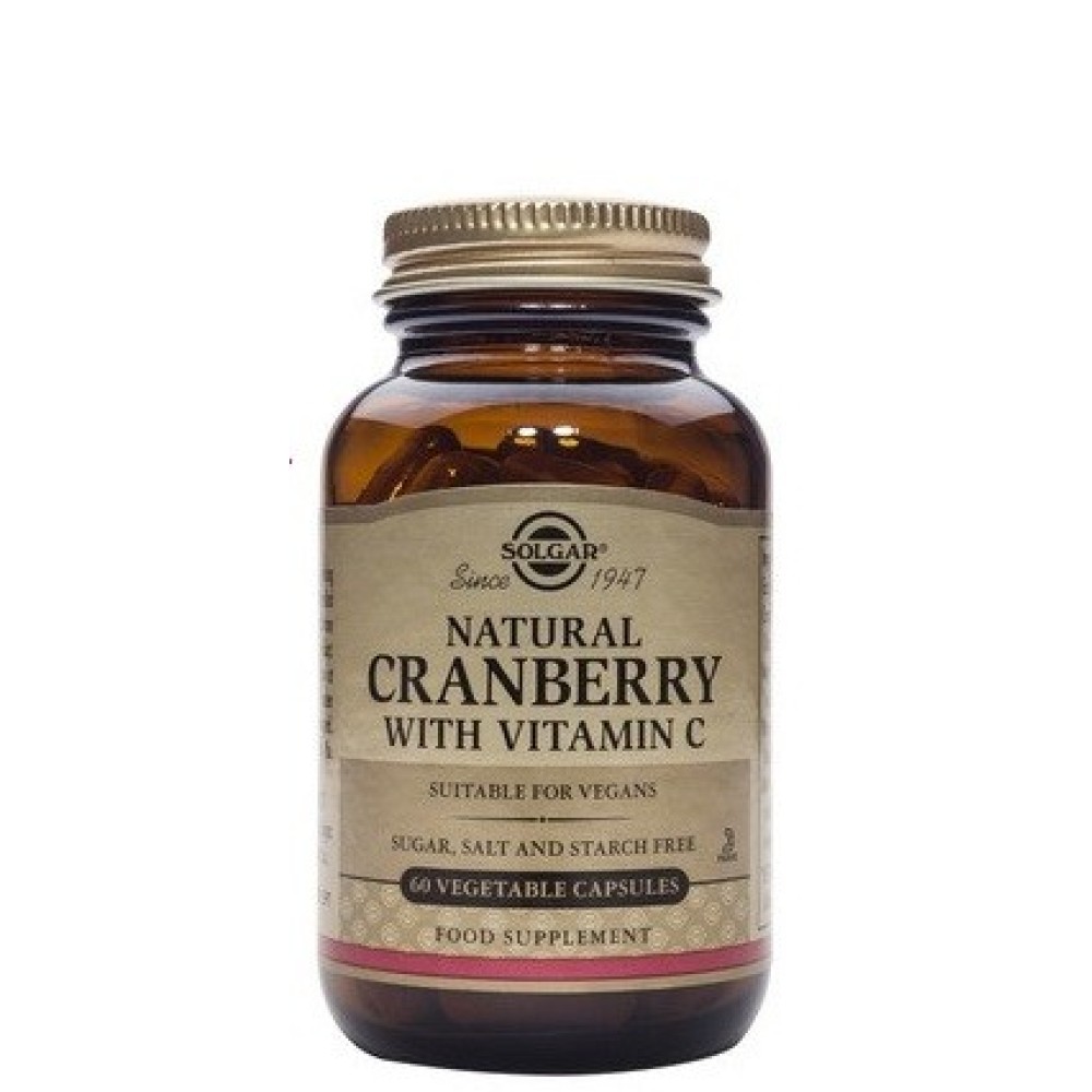 Solgar | Cranberry & Vit C |Συμπλήρωμα Διατροφής Κράμπερι & Βιταμ. C για την Προστασία του Ουροποιητικού | 60 Φυτοκάψουλες