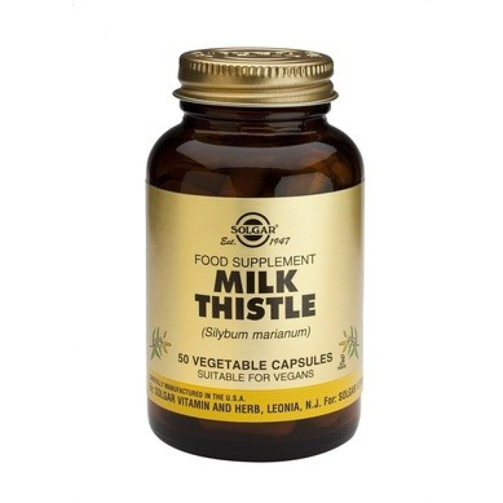 Solgar | Milk Thistle 100MG | Συμπλήρωμα Διατροφής για το Ήπαρ με Γαιδουράγκαθο (Σιλυμαρίνη) | 50 caps