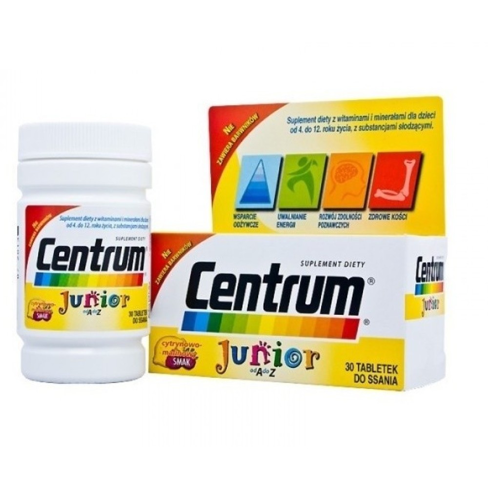 Centrum | Junior |Πολυβιταμινούχο Συμπλήρωμα Διατροφής για Παιδιά με Γεύση Βατόμουρο - Λεμόνι | 30 Tabs
