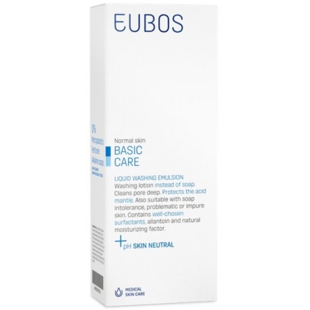 Eubos | Liquid Washing Emulsion  Blue | Yγρό Καθαρισμού Προσώπου-Σώματος  Χωρίς  Άρωμα | 200ml