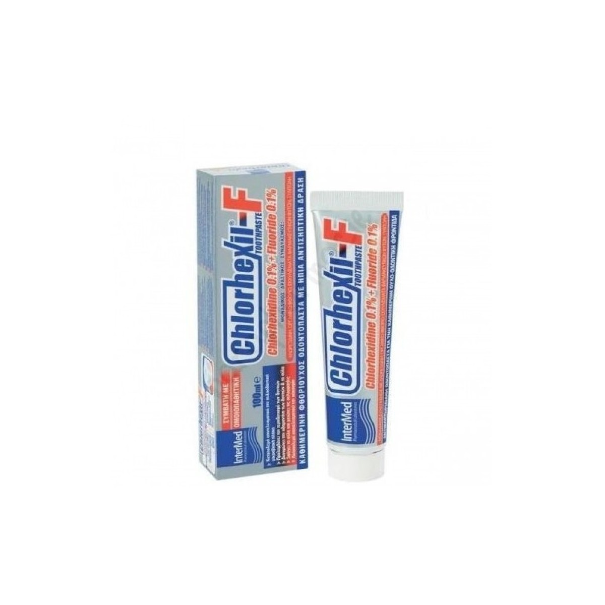 Intermed | Chlorhexil-F Toothpaste 0,1% | Αντιβακτηριδιακή Φθοριούχος Οδοντόπαστα με Χλωρεξιδίνη | 100ml