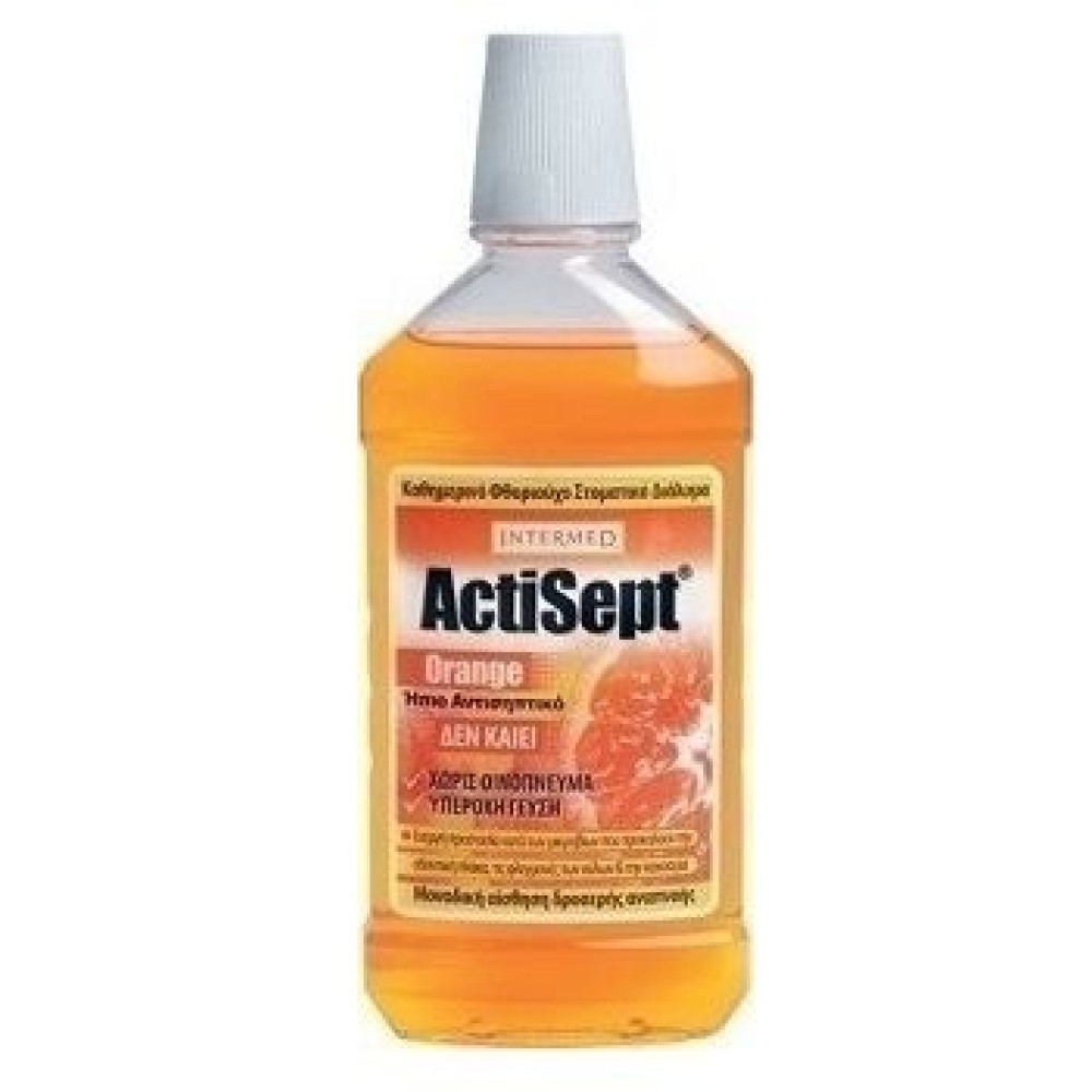 Intermed | Actisept Orange | Καθημερινό Φθοριούχο Στοματικό Διάλυμα με Γεύση Πορτοκάλι | 500ml
