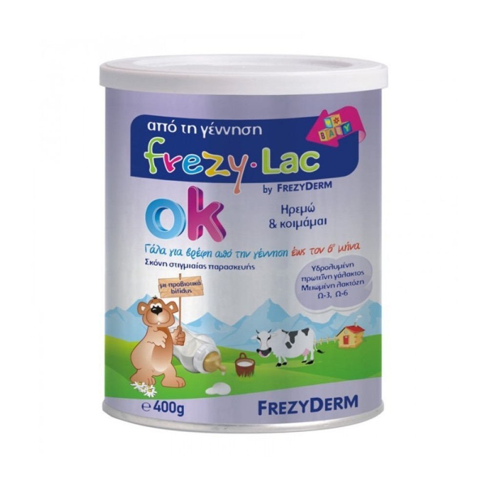 Frezy-Lac| OK Organic Milk | Βιολογικό Βρεφικό Γάλα "Ηρεμώ και Κοιμάμαι" έως τον 6ο Μήνα| 400gr