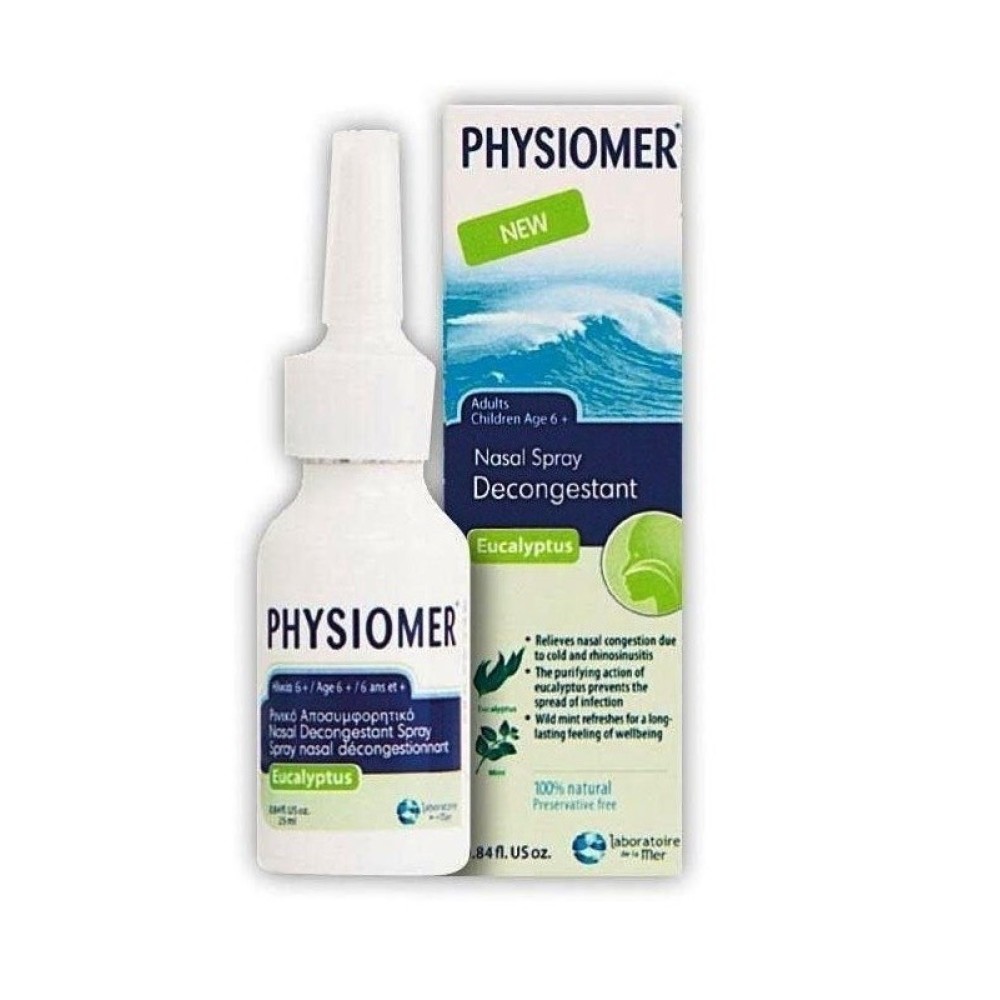 Physiomer| Pocket Hypertonic Nasal Spray Eucalyptus | Υπέρτονο Ρινικό Αποσυμφορητικό με Ευκάλυπτο και Αιθέρια Έλαια από 6+ |20ml