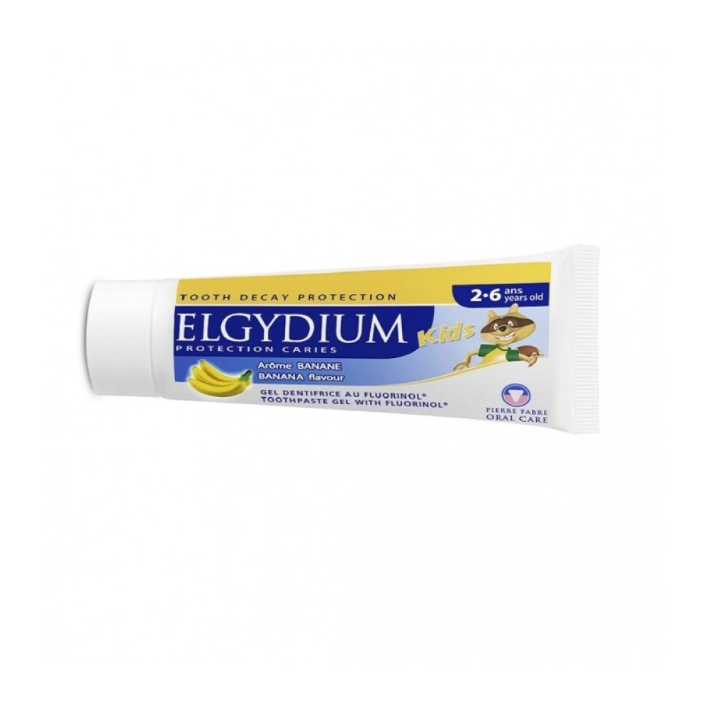 Elgydium | Kids Toothpaste Banana Gel | Παιδική Οδοντόπαστα Gel με 'Αρωμα Μπανάνα 2-6 Ετών | 50ml