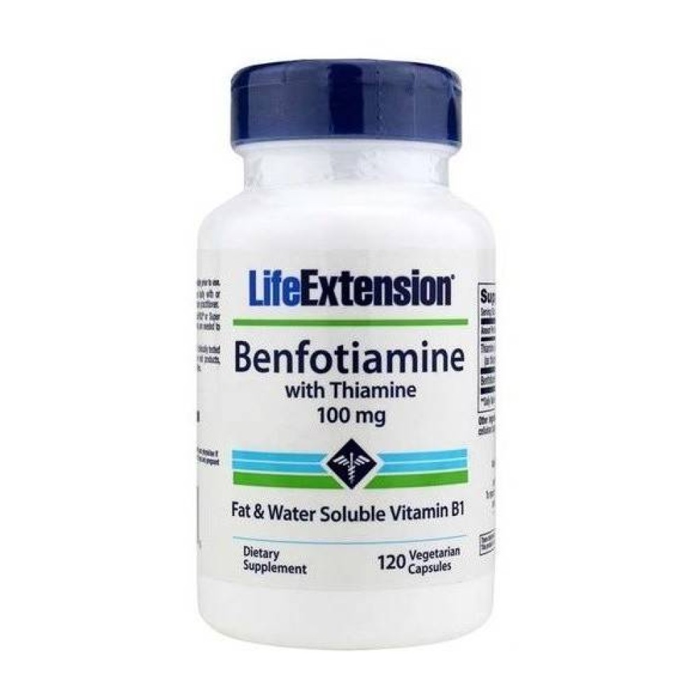 Life Extension | Benfotiamine 100mg | Συμπλήρωμα Διατροφής Μενφοθειαμίνης Μεταβολισμό των Σακχάρων του Αίματος | 120 vcaps