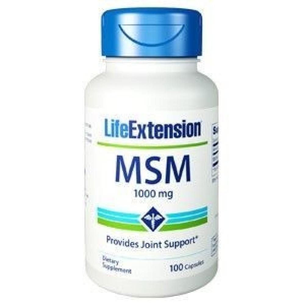 Life Extension | MSM 1000mg | Συμπλήρωμα MSM με Ισχυρές Αντιφλεγμονώδεις Ιδιότητες | 100caps