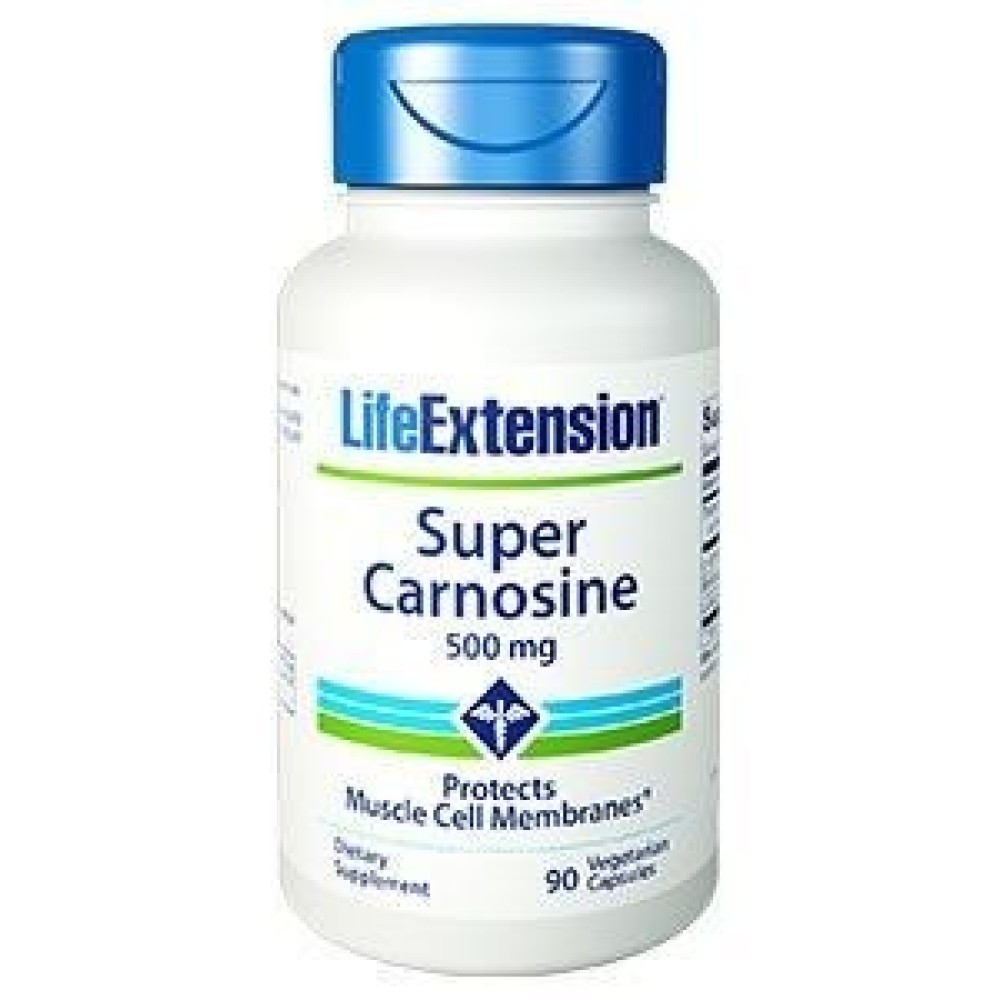 Life Extension | Super Carnosine 500mg | Συμπλήρωμα Καρνοσίνης για την Aντιμετώπιση και Πρόληψη των οξειδωτικών βλαβών | 90 Caps