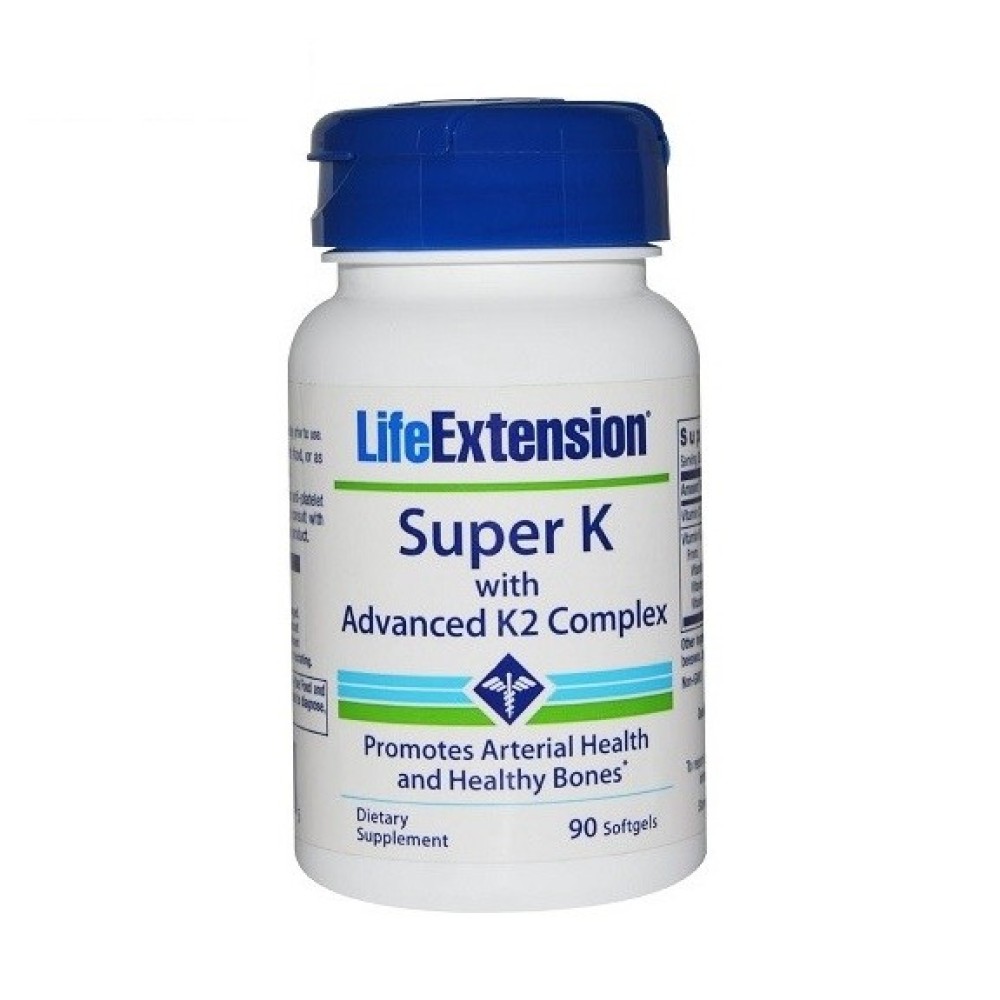 Life Extension | Super K with Advanced K2 Complex | Φόρμουλα Βιταμίνης K για Υγιή Οστά |  90 softgels