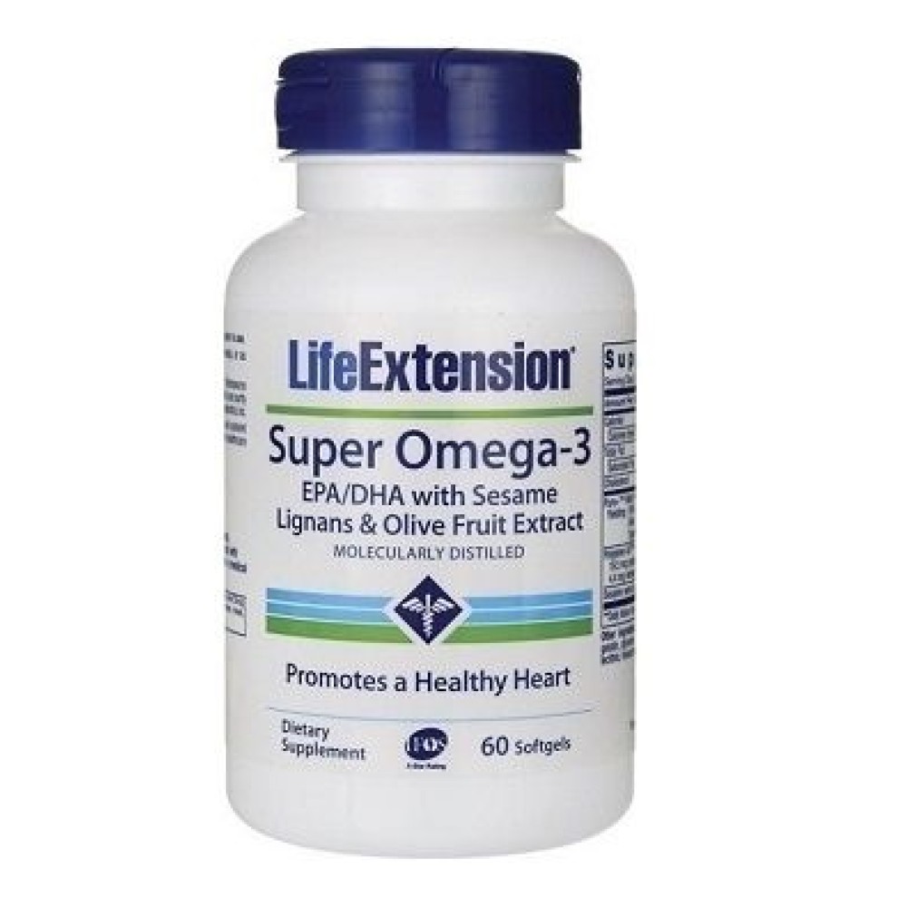 Life Extension | Super Omega-3 EPA/DHA with Sesame Lignans | Συμπλήρωμα διατροφής με ευεργετικά ιχθυέλαια |60caps