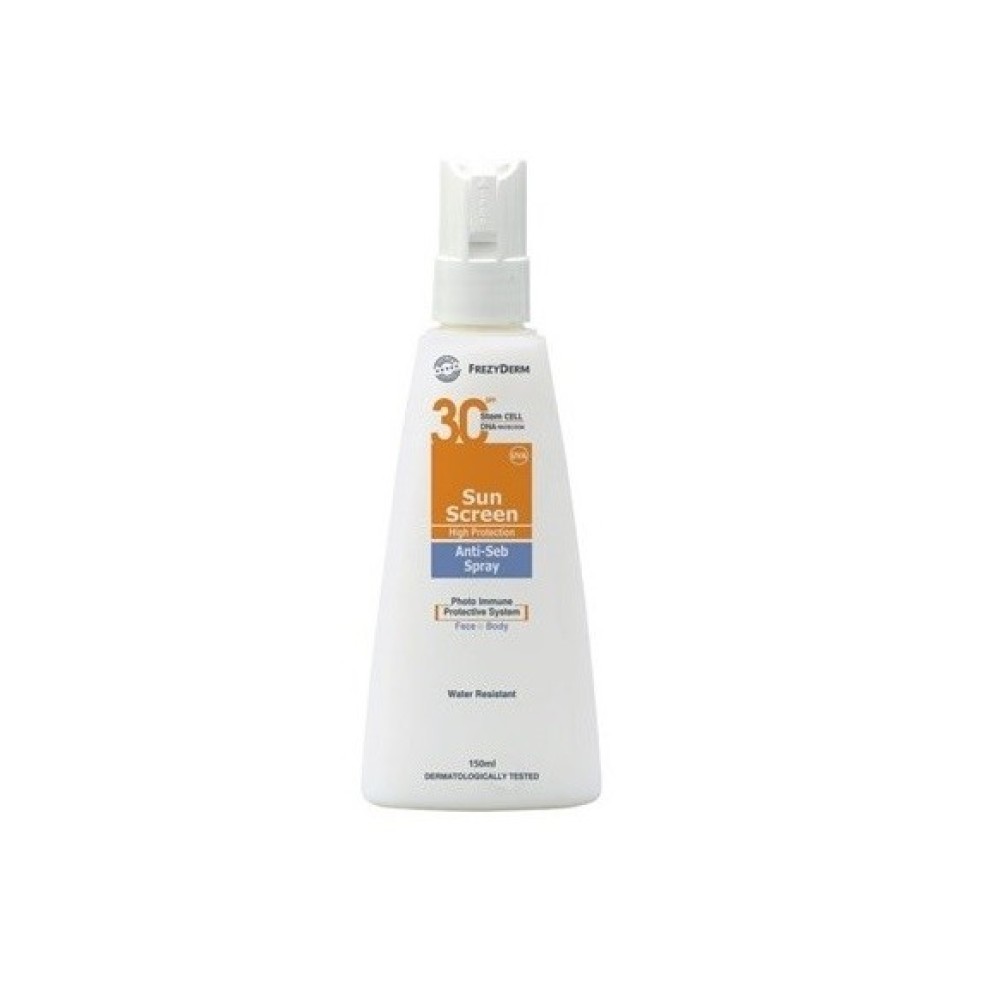 Frezyderm | Sun Screen Anti-Seb Spray SPF 30 |Αντηλιακό Γαλάκτωμα - Spray Προσώπου και Σώματος | 150ml