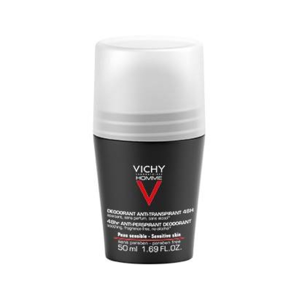 Vichy | Homme Deodorant Bille| Αποσμητικό Roll-On για Ευαίσθητα Δέρματα για Άνδρες | 50ml