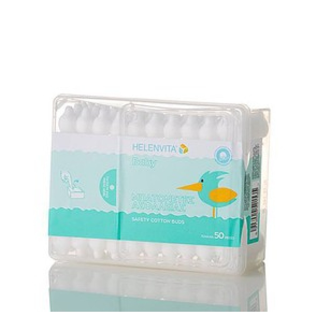 Helenvita | Baby Cotton Buds| Μπατονέτες Ασφαλείας | 50τμχ