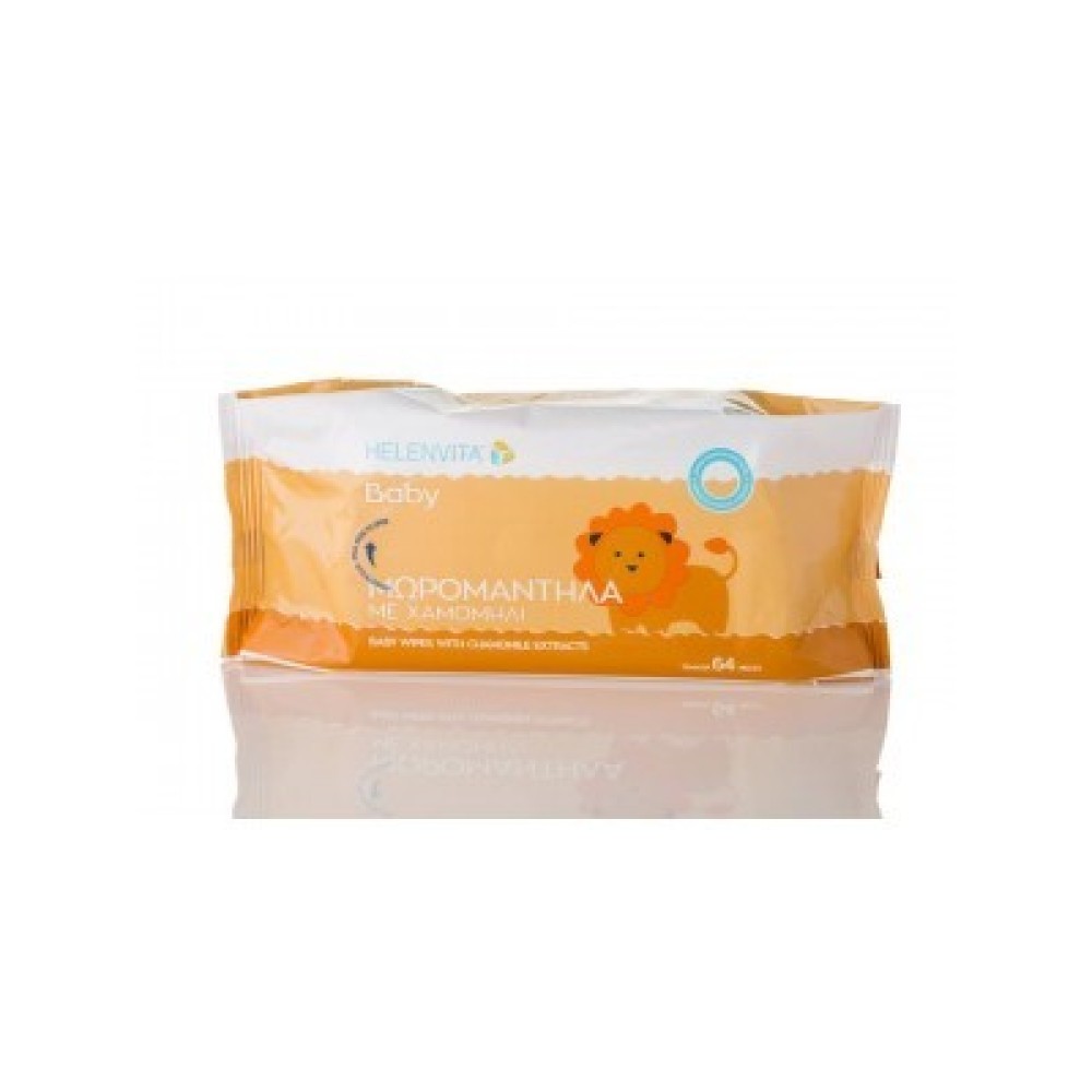 Helenvita | Baby Wipes with Chamomile Extracts | Μωρομάντιλα με Χαμομήλι | 64 τμχ