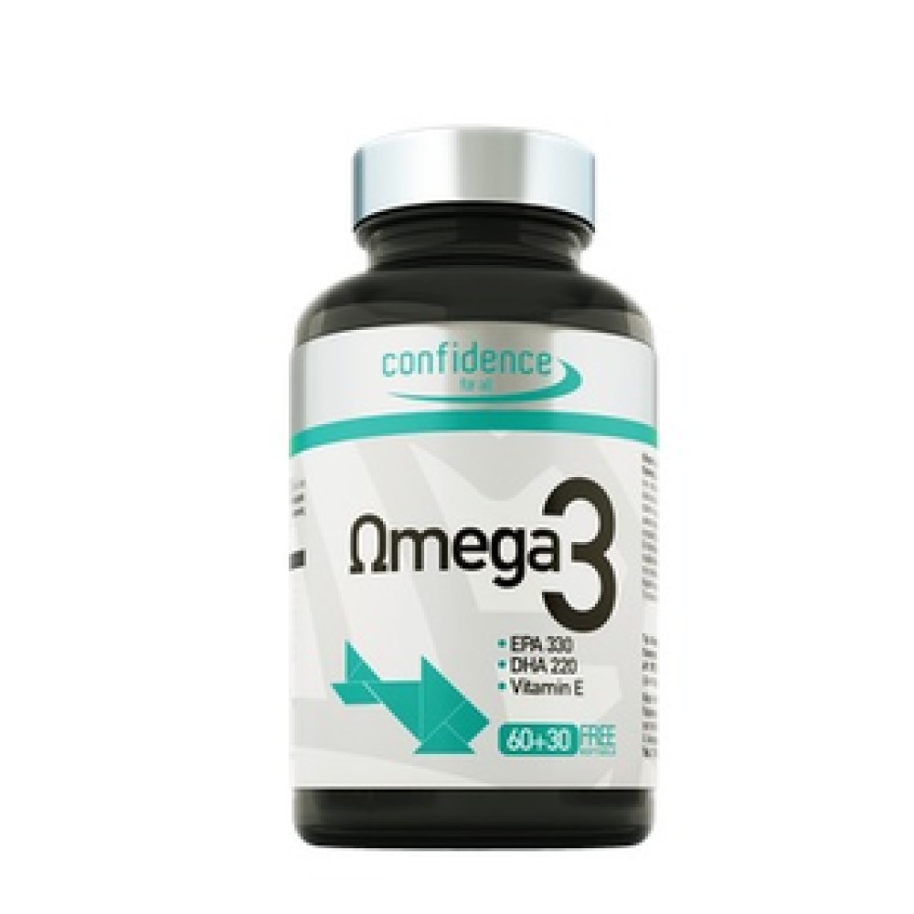 Confidence | Omega 3 | Συμπλήρωμα Διατροφής Πλούσιο Σε Απαραίτητα Λιπαρά Οξέα EPA Και DHA  | (60+30δώρο)caps