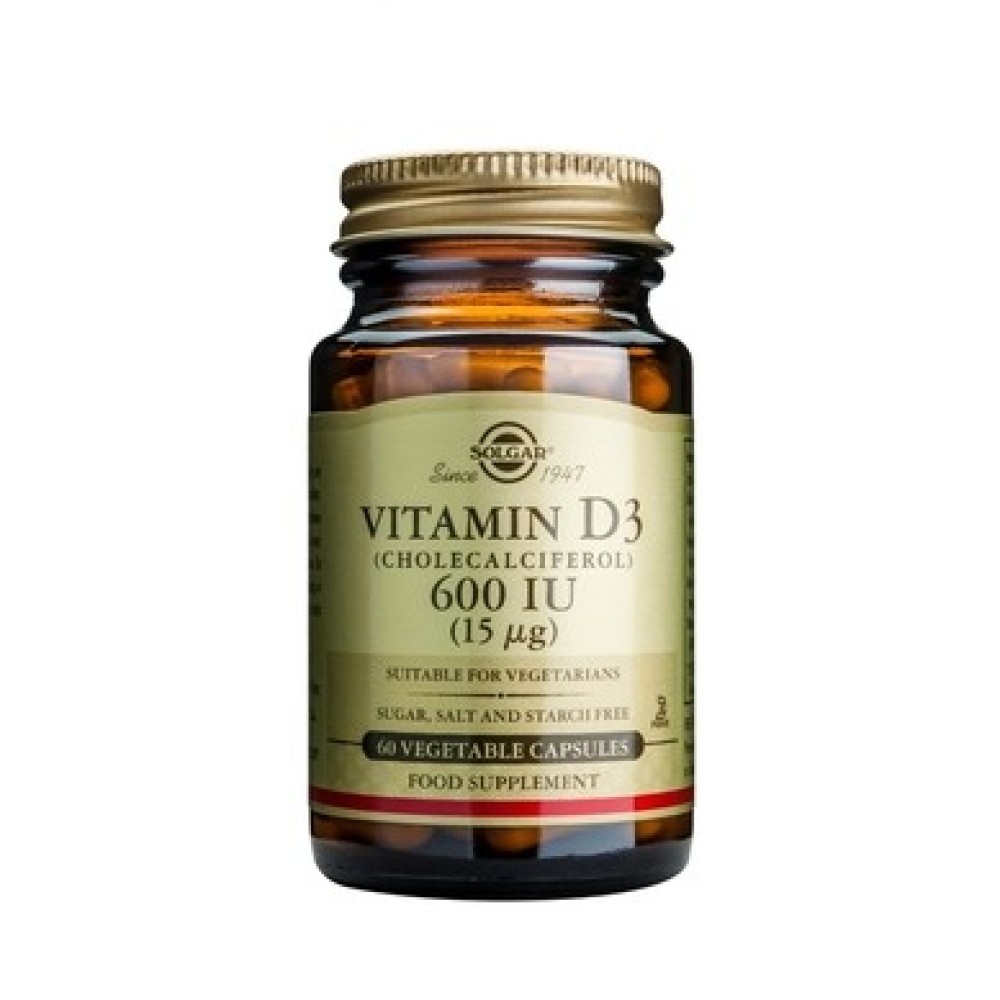 Solgar | Vitamin D3  600 IU (15 µg) | Συμπλήρωμα διατροφής Βιταμίνης D3 | 60 Veg