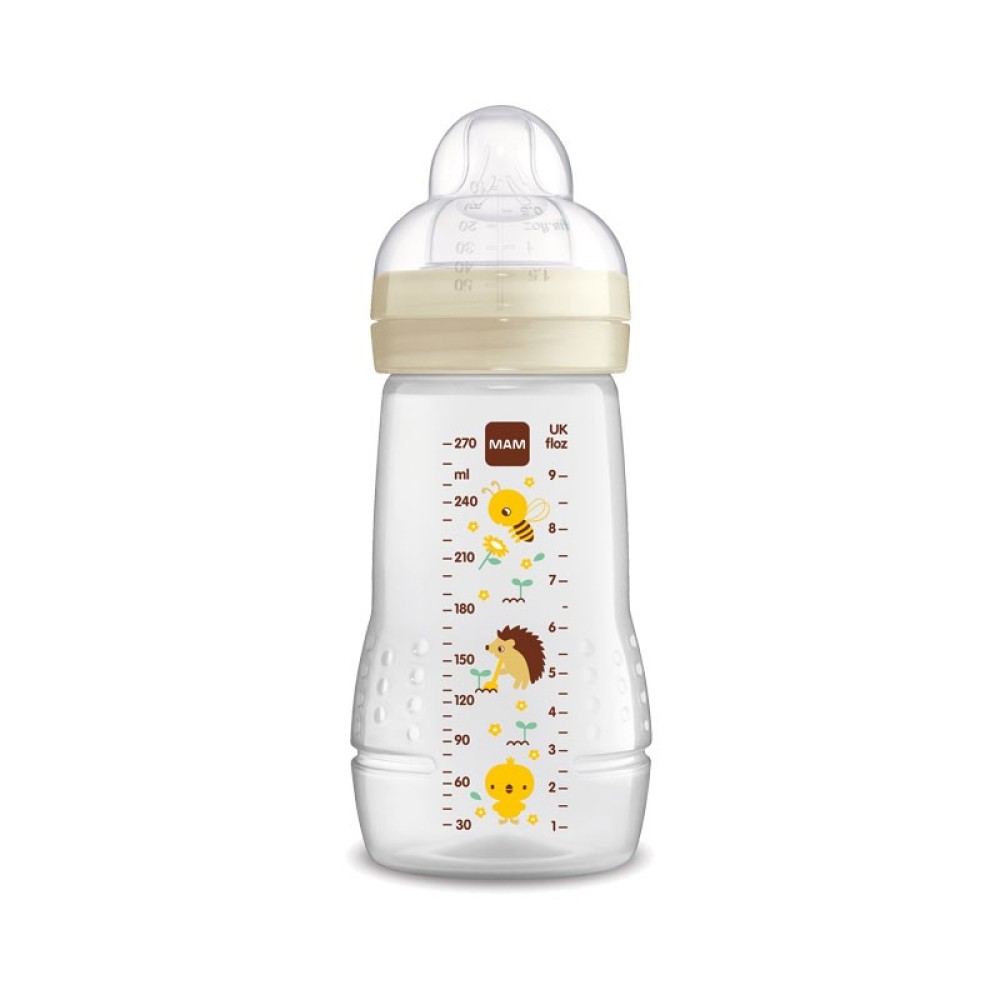 Mam | Easy Active Baby Bottle Πλαστικό Μπιμπερό με Θηλή Σιλικόνης 2+ Μηνών | Λευκό | 270ml