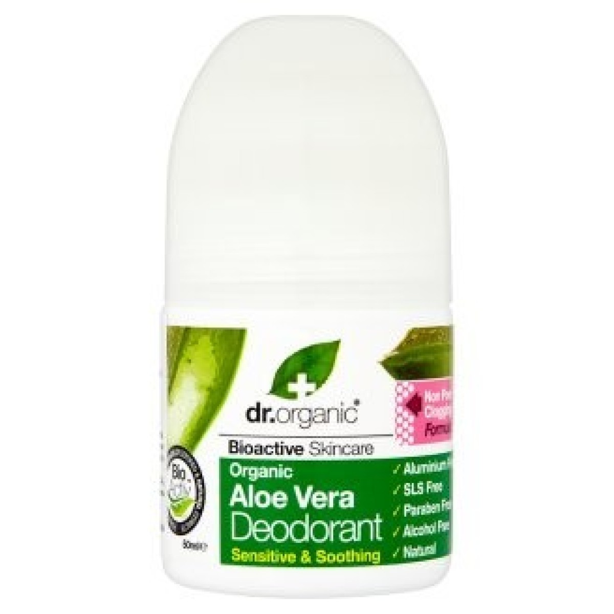 Dr. Organic | Aloe Vera Deodorant Roll On | Αποσμητικό με Βιολογική Αλόη Βέρα | 50ml