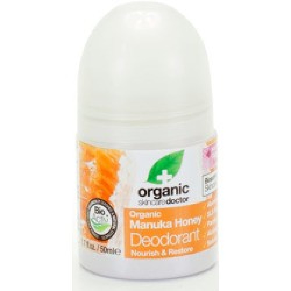 Dr. Organic | Manuka Honey Deodorant Roll On | Αποσμητικό με Βιολογικό Μέλι Μανούκα | 50ml
