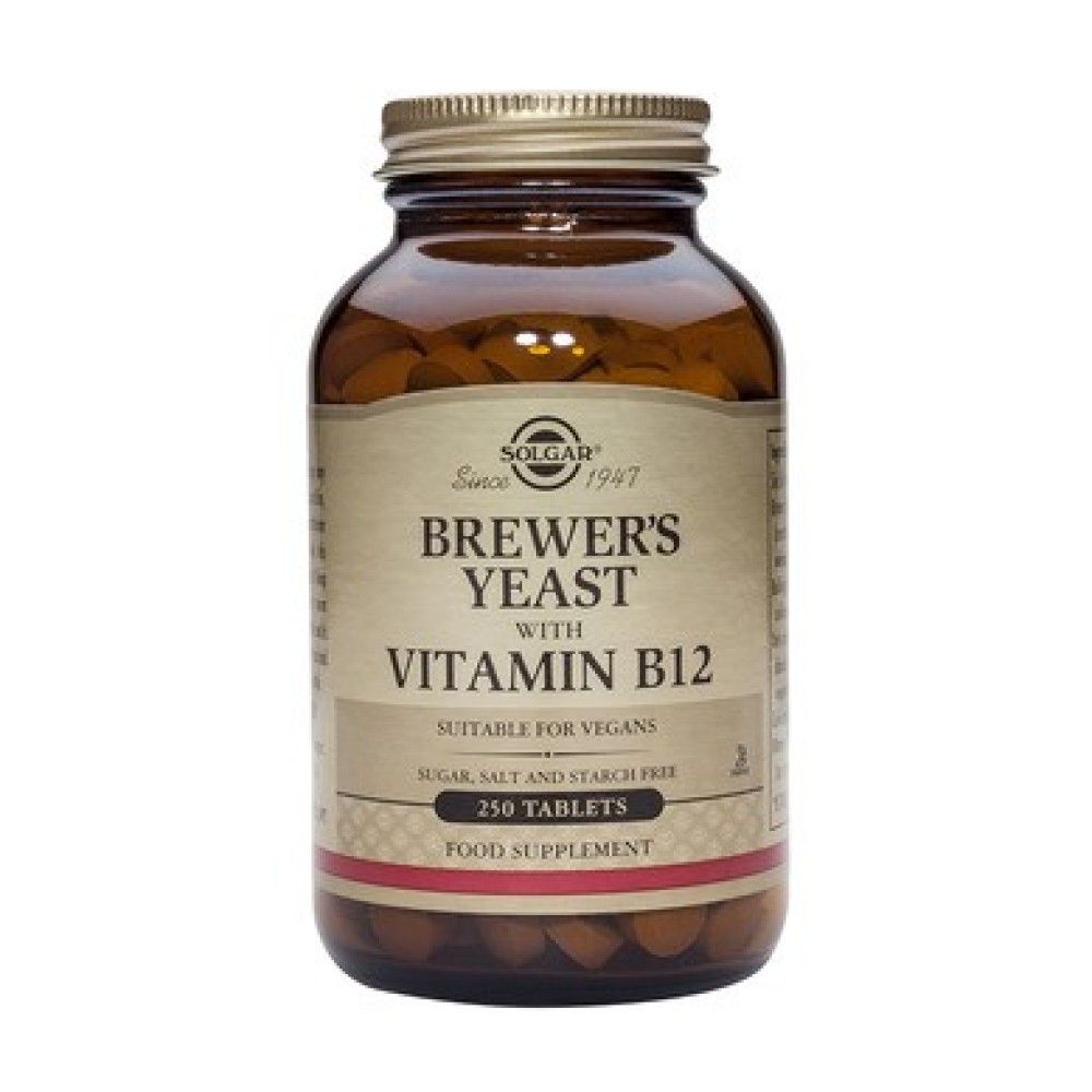 Solgar | Brewer’s Yeast with Vitamin B12 |Φυσική Μαγιά και Βιταμίνη Β12 |250 tabs
