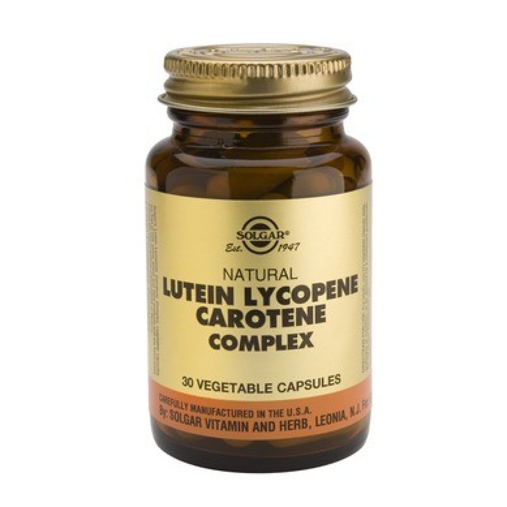 Solgar | Lutein Lycopene Carotene Cοmplex | Συμπλήρωμα Διατροφής για τις Εκφυλιστικές Παθήσεις των Ματιών | 30 Φυτοκάψουλες