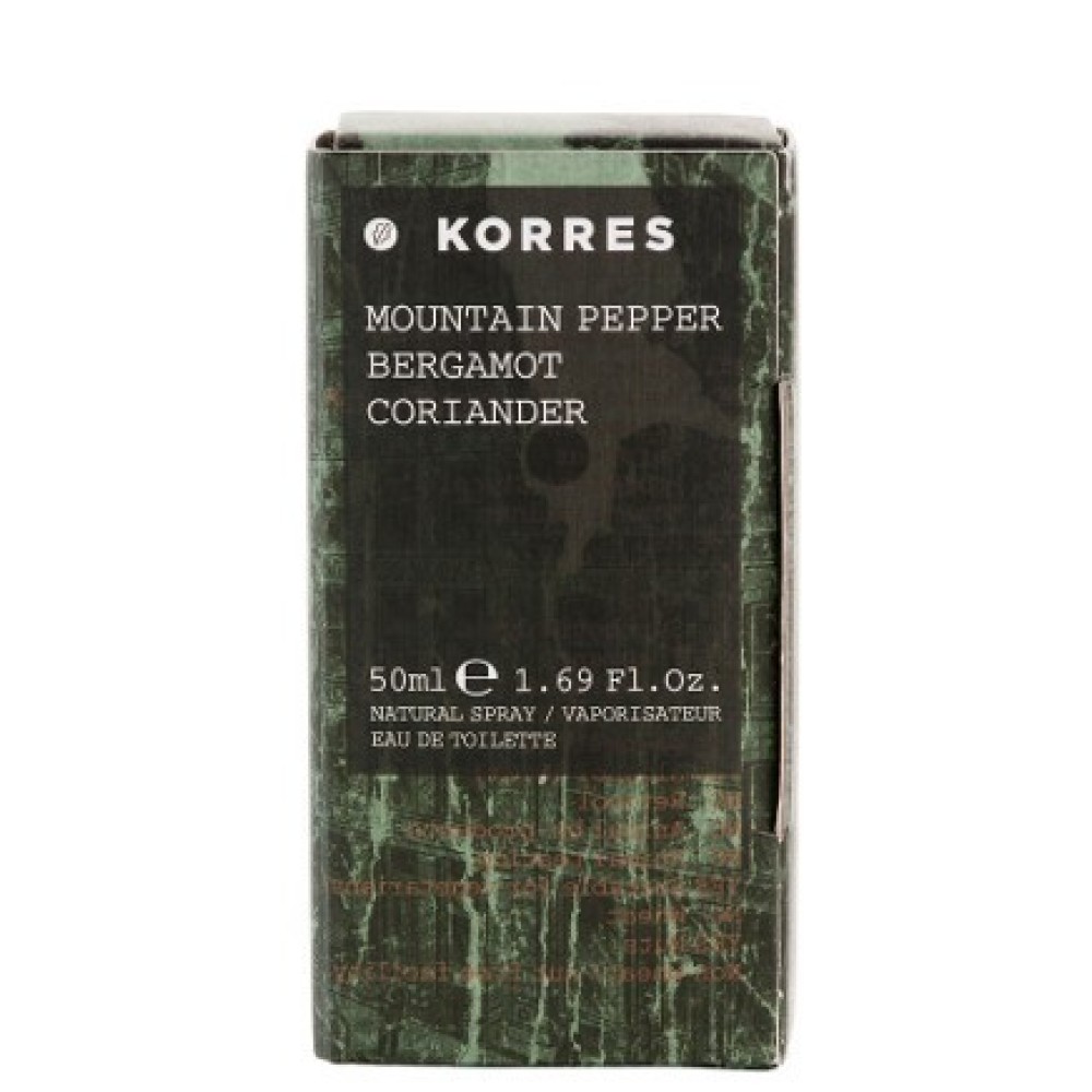 Korres | Mountain Pepper Bergamot Coriander Eau De Toilette  For Men | 50 ml