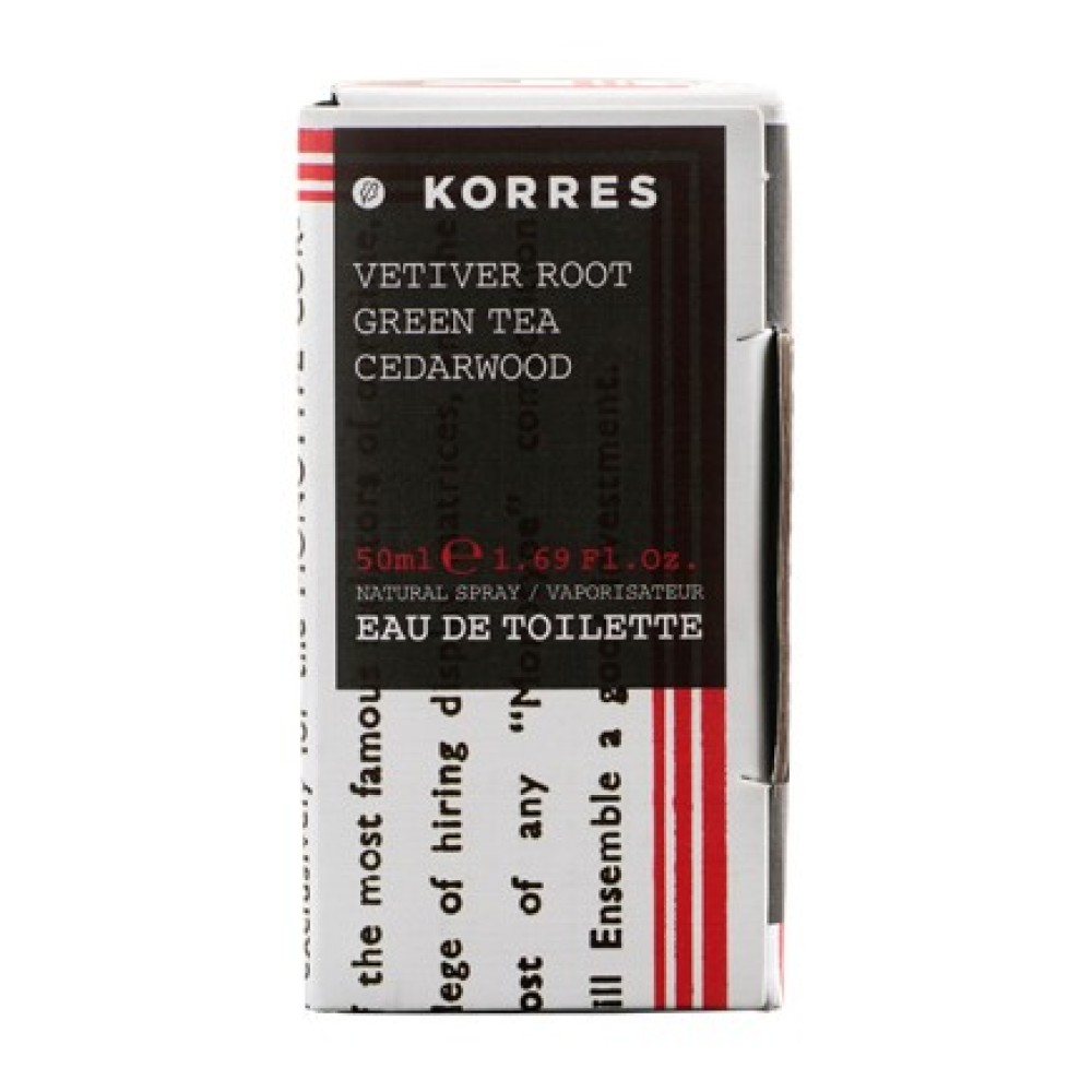 Korres | Vetiver Root Green Tea Cedarwood Eau De Toilette For Men | 50 ml
