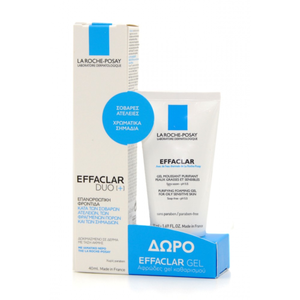 La Roche-Posay |Effaclar Duo & Gel Moussant|Κρέμα Προσώπου Κατά των Φραγμένων Πόρων & Σημαδιών 40ml & Δώρο Τζελ Καθαρισμού 50 ml