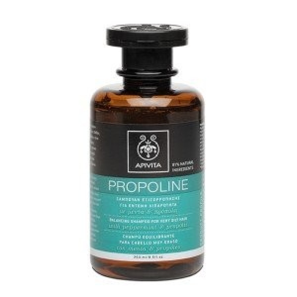 Apivita |Propoline Shampoo for Very Oily Hair | Σαμπουάν κατά της Έντονης Λιπαρότητας με Μέντα και Πρόπολη | 250ml