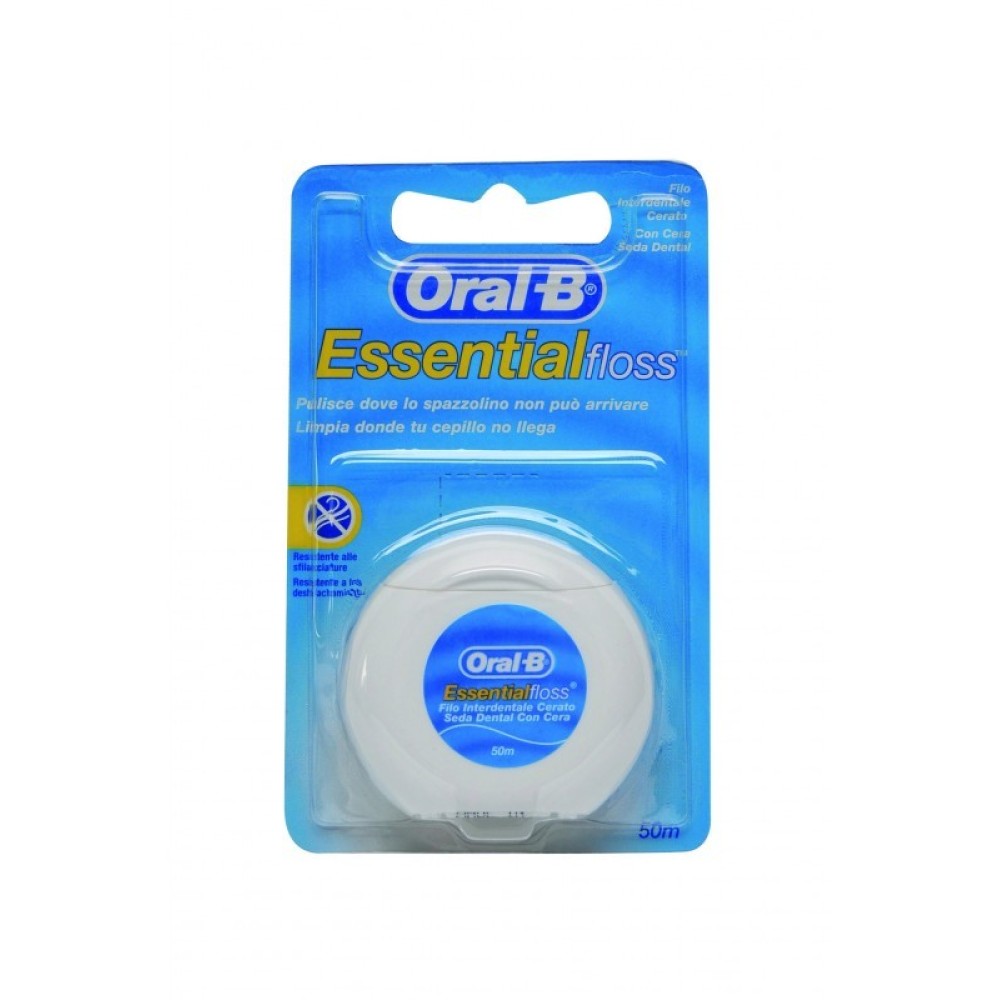 Oral-B | Essential Floss Waxed | Oδοντικό Νήμα Κηρωμένο | 50m