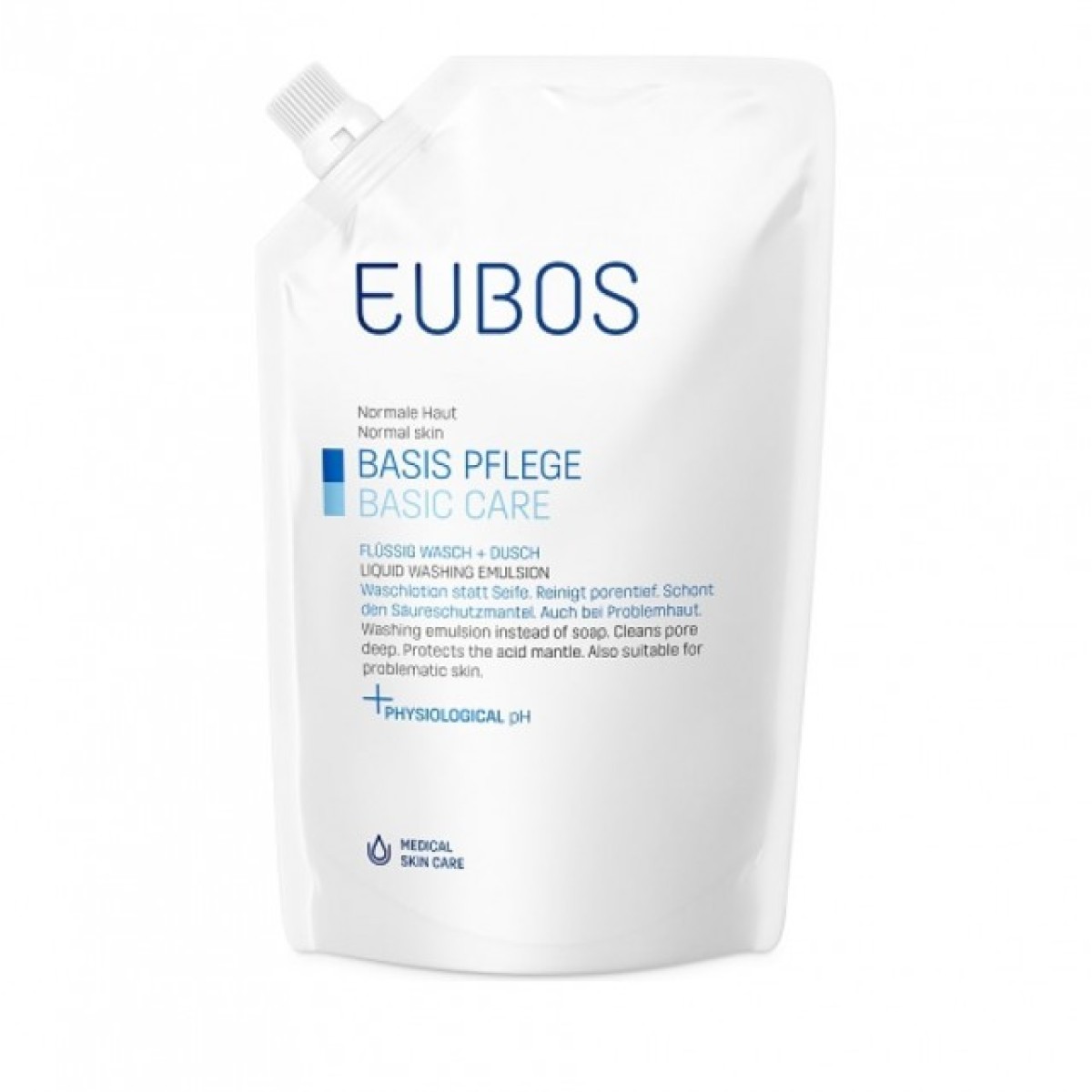 Eubos | Liquid Blue Refill | Yγρό Καθαρισμού Προσώπου-Σώματος Χωρίς Άρωμα | 400ml