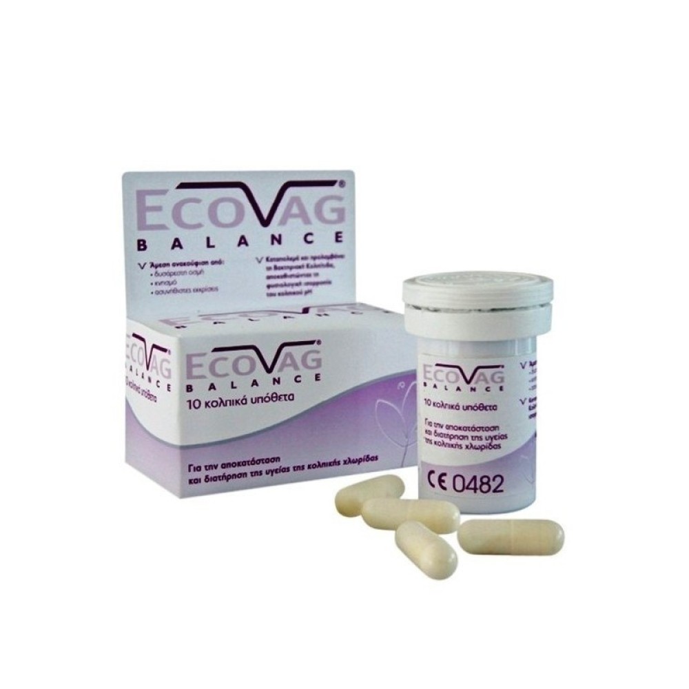 Frezyderm | Ecovag Balance 10 vag. Ovules | 10 Κολπικά Υπόθετα για την Αποκατάσταση της Υγείας της Κολπικής Χλωρίδας