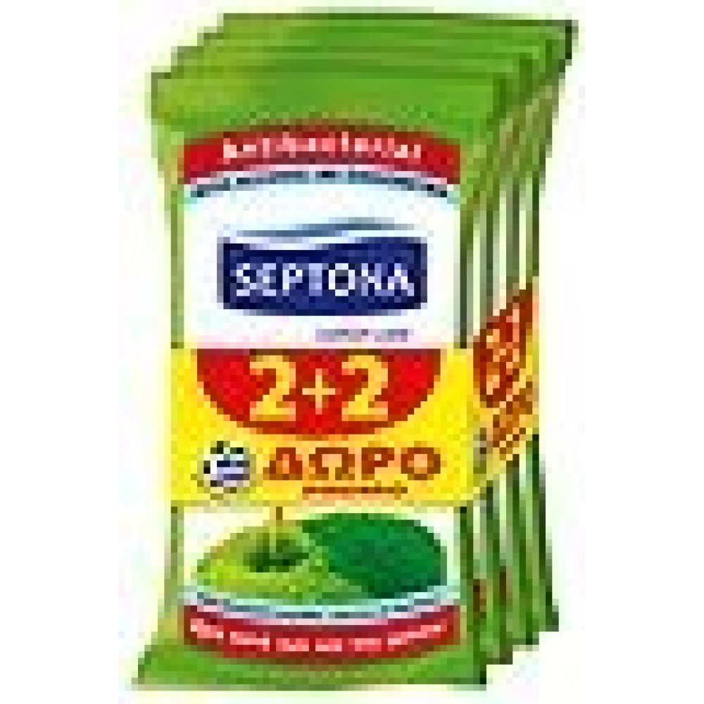 Septona Αντισηπτικά Μαντηλάκια 2+2 Δώρο Πράσινο Μήλο