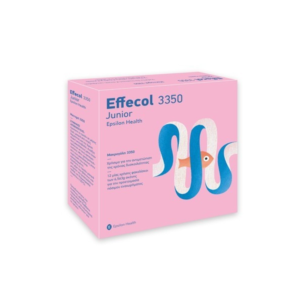Effecol 3350 Junior | Μακρογόλη 3350 για την Αντιμετώπιση της Δυσκοιλιότητας για Παιδιά από 2 Ετών και Εφήβους | 12 Φακελίσκοι