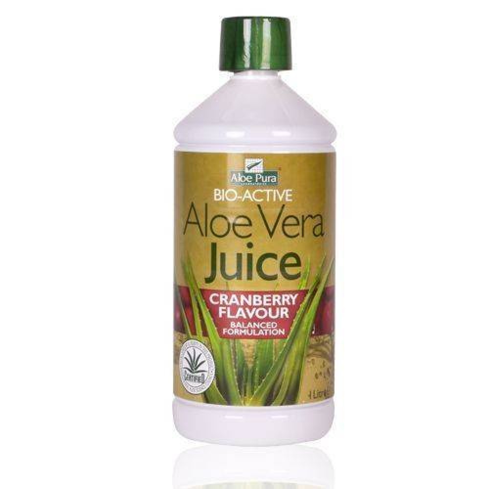 Aloe Pura | Aloe Vera Juice Cranberry Flavor 100% | Φυσικός Χυμός Αλόης  | 1000 ml