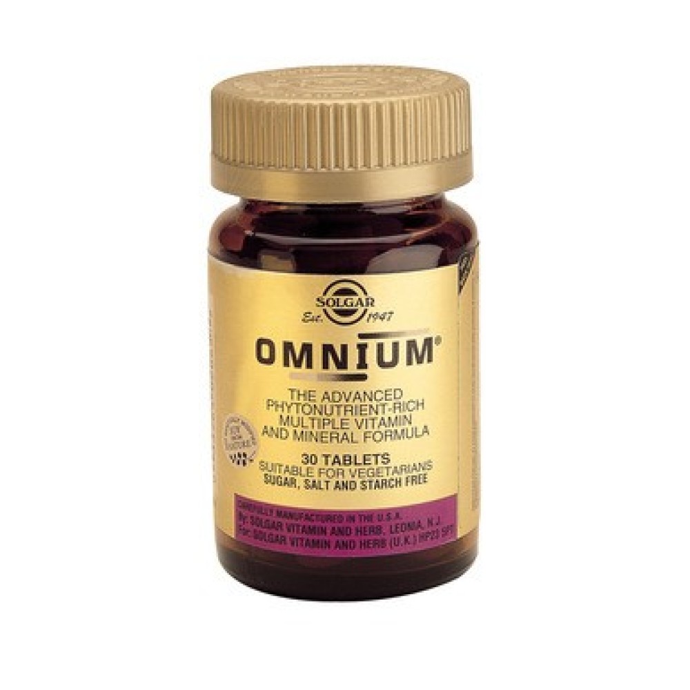 Solgar | Omnium | Συμπλήρωμα Διατροφής Πολυβιταμίνη | 30 Ταμπλέτες