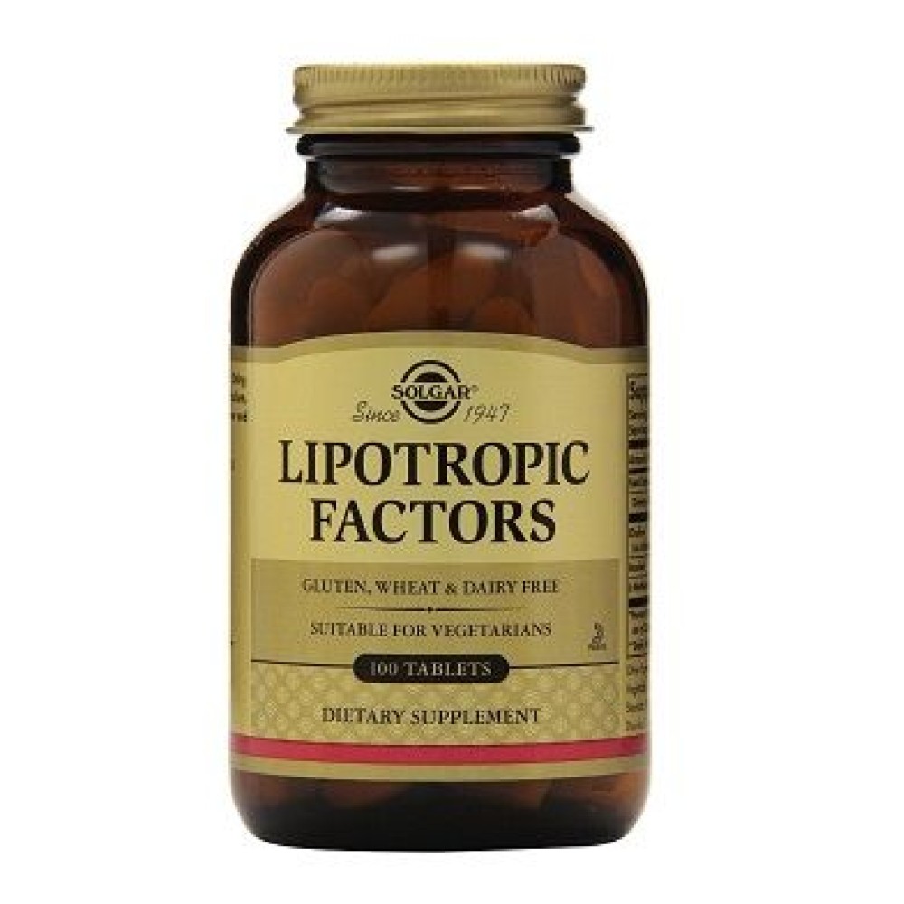 Solgar | Lipotropic Factors | Συμπλήρωμα διατροφής για την Αντιμετώπιση του Αυξημένου Σωματικoύ Βάρους | 100 tabs