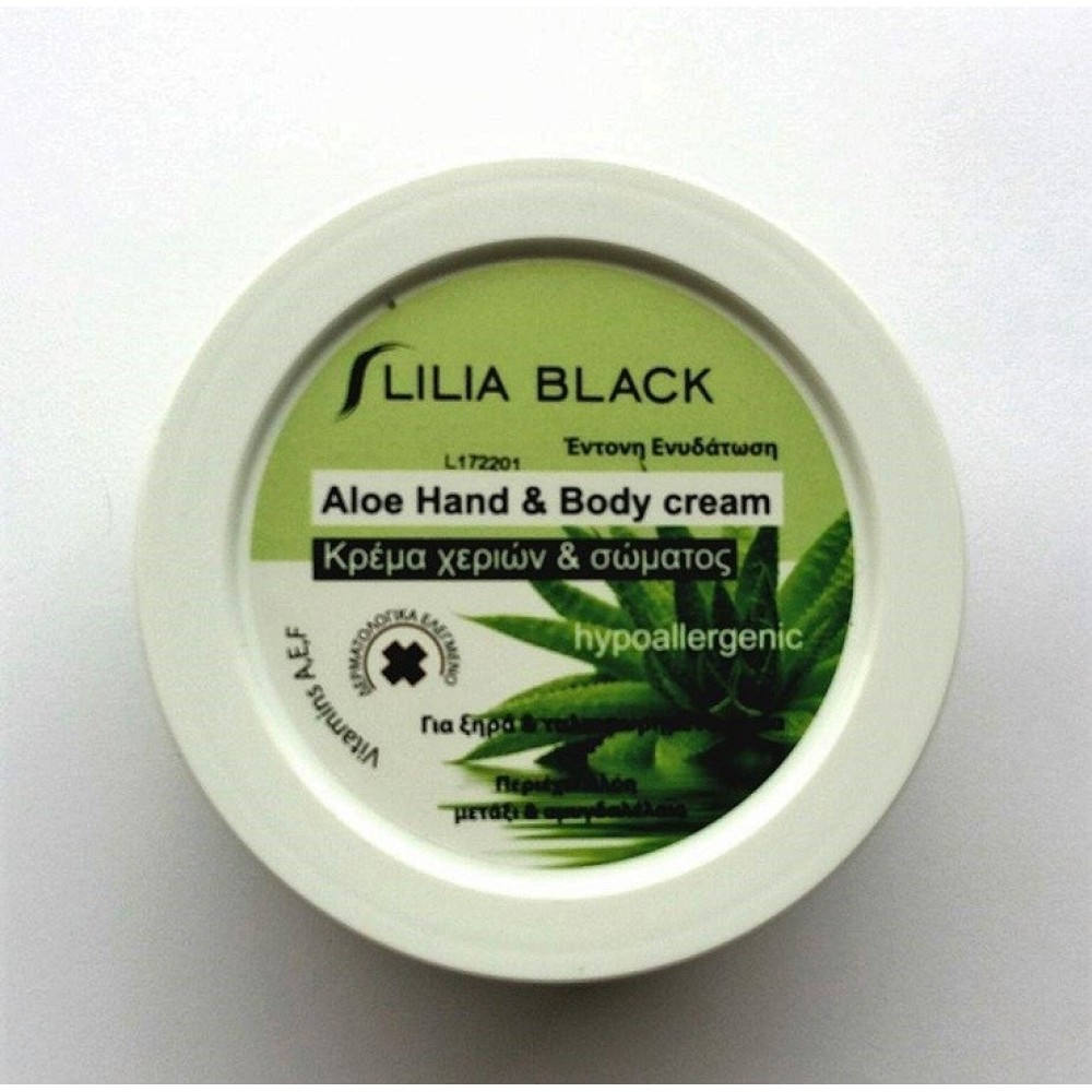 Lilia Black |Aloe Hand & body cream  | Κρέμα Χεριών & Σώματος με Αλόη | 200 ml
