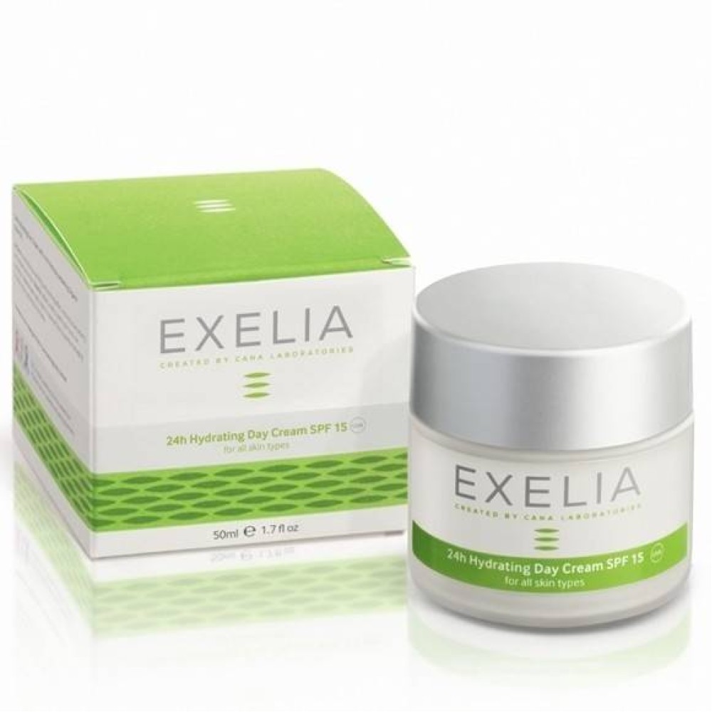Exelia | 24h Hydrating Day Cream SPF 15 | 24ωρη Ενυδατική Κρέμα Προσώπου με SPF 15  για Κανονική/Μικτή Επιδερμίδα| 50ml