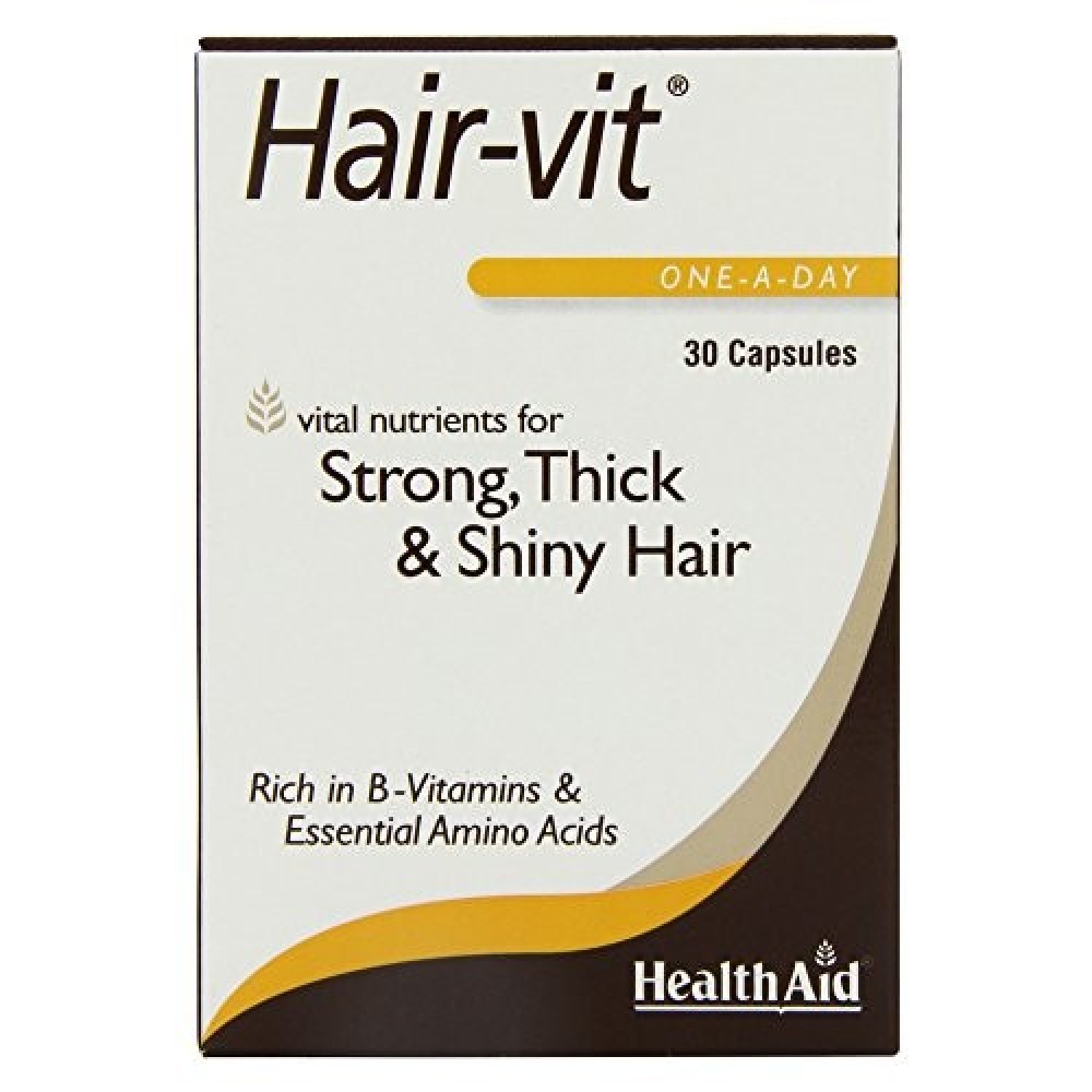Health Aid | Hair Vit | Συμπλήρωμα Διατροφής Σύμπλεγμα Βιταμίνης Β, Αμινοξέα & Μέταλλα για Δυνατά Μαλλιά | 30caps