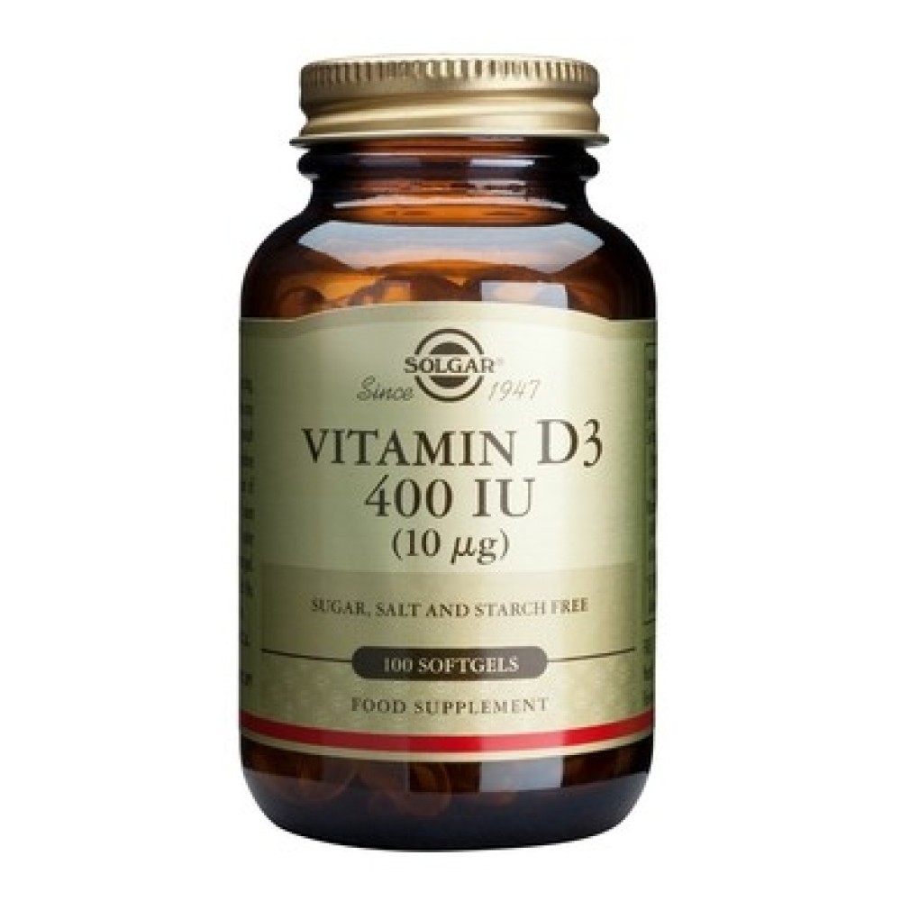 Solgar | Vitamin D3 400IU (10μg) | Συμπλήρωμα Διατροφής Βιτ. D3 |100 μαλακές κάψουλες