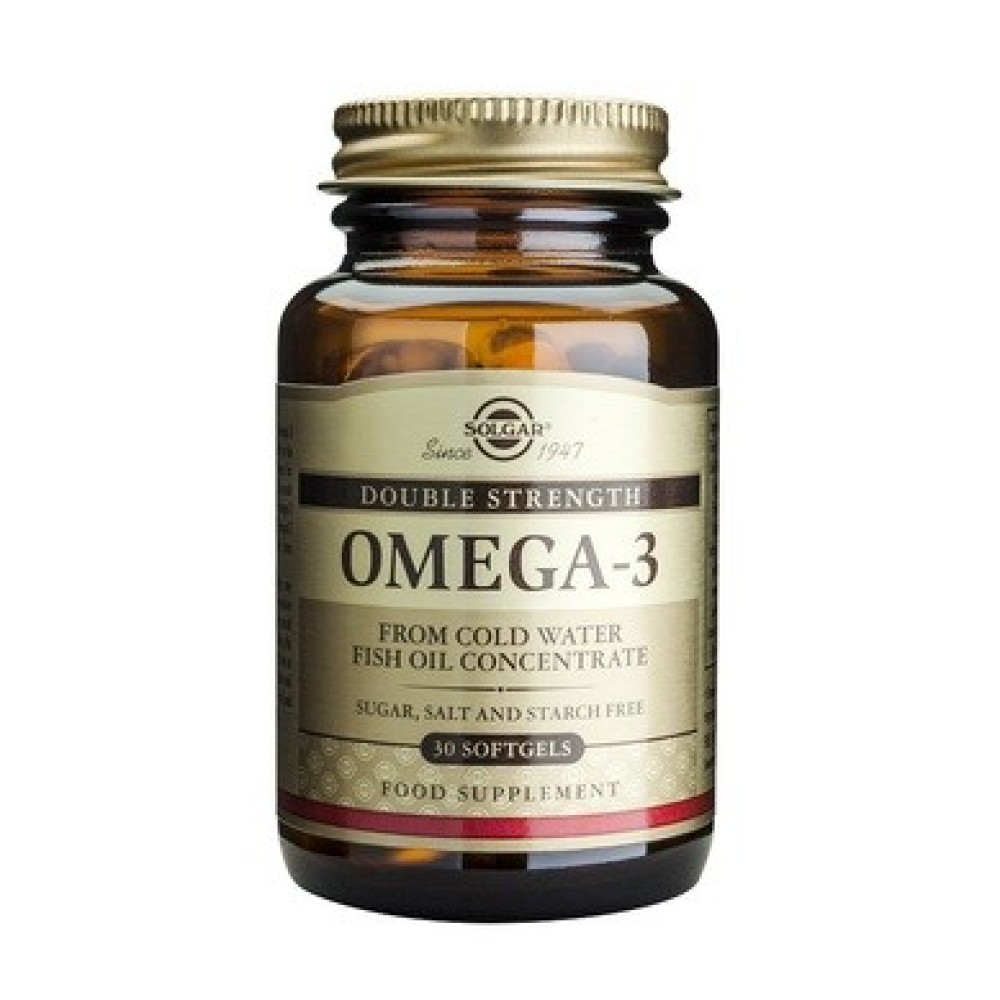 Solgar | Omega-3 Double Strength| Συμπλήρωμα Διατροφής Ωμέγα 3 | 30 Μαλακές Κάψουλες