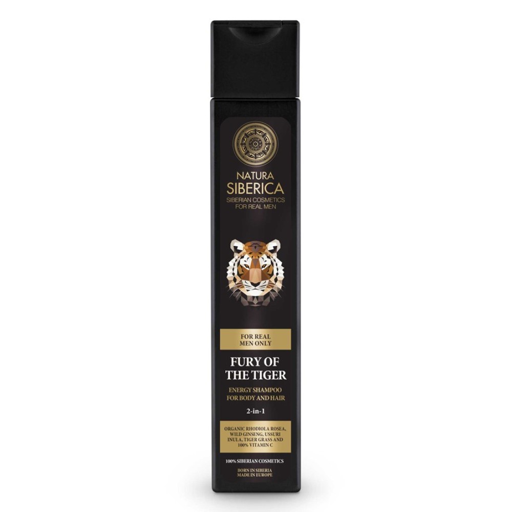 Natura Siberica | Men Energy Shampoo for Body and Hair Fury of the Tiger | Σαμπουάν για Σώμα & Μαλλιά 2 σε 1 | 250 ml