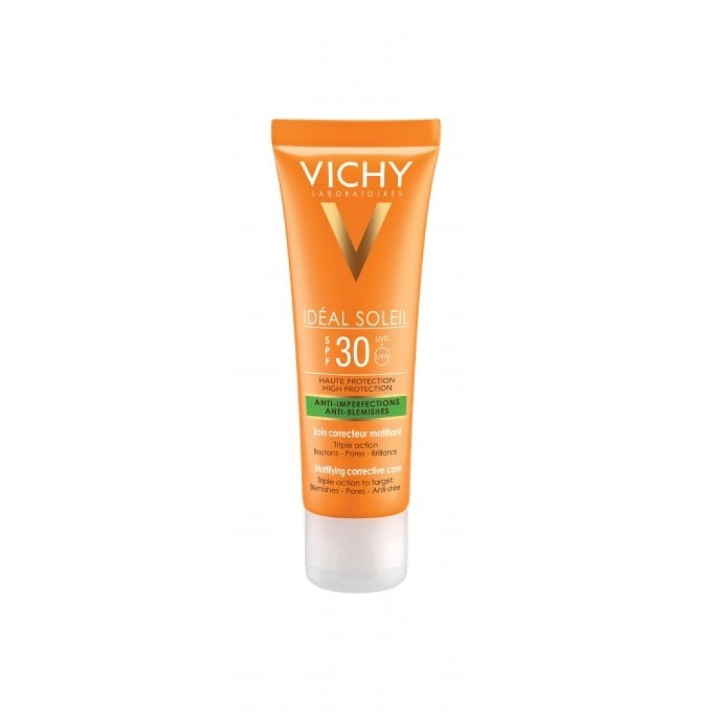 Vichy | Ideal Soleil Anti Acne | Αντηλιακή Κρέμα Προσώπου SPF 30 κατά των Ατελειών | 50ml