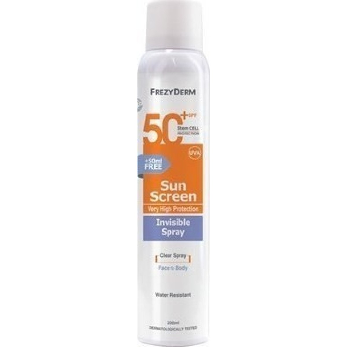 Frezyderm | Sun Screen Invisible Spray SPF 50 | Διάφανο Αντηλιακό Σπρέϋ Προσώπου & Σώματος | 200ml