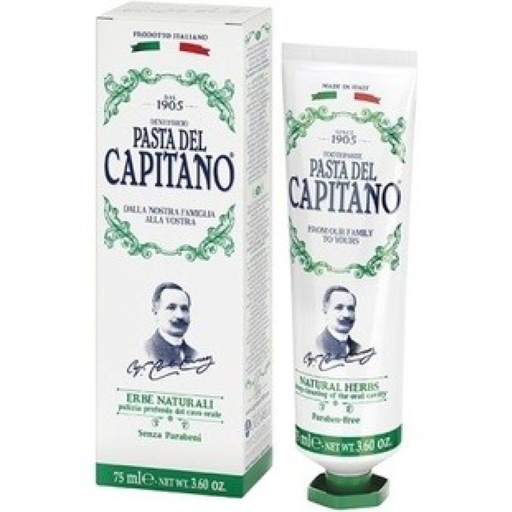 Pasta del Capitano | Natural Herbs Οδοντόπαστα κατά της Οδοντικής Πέτρας με Καταπραϋντικές Ιδιότητες | 75ml