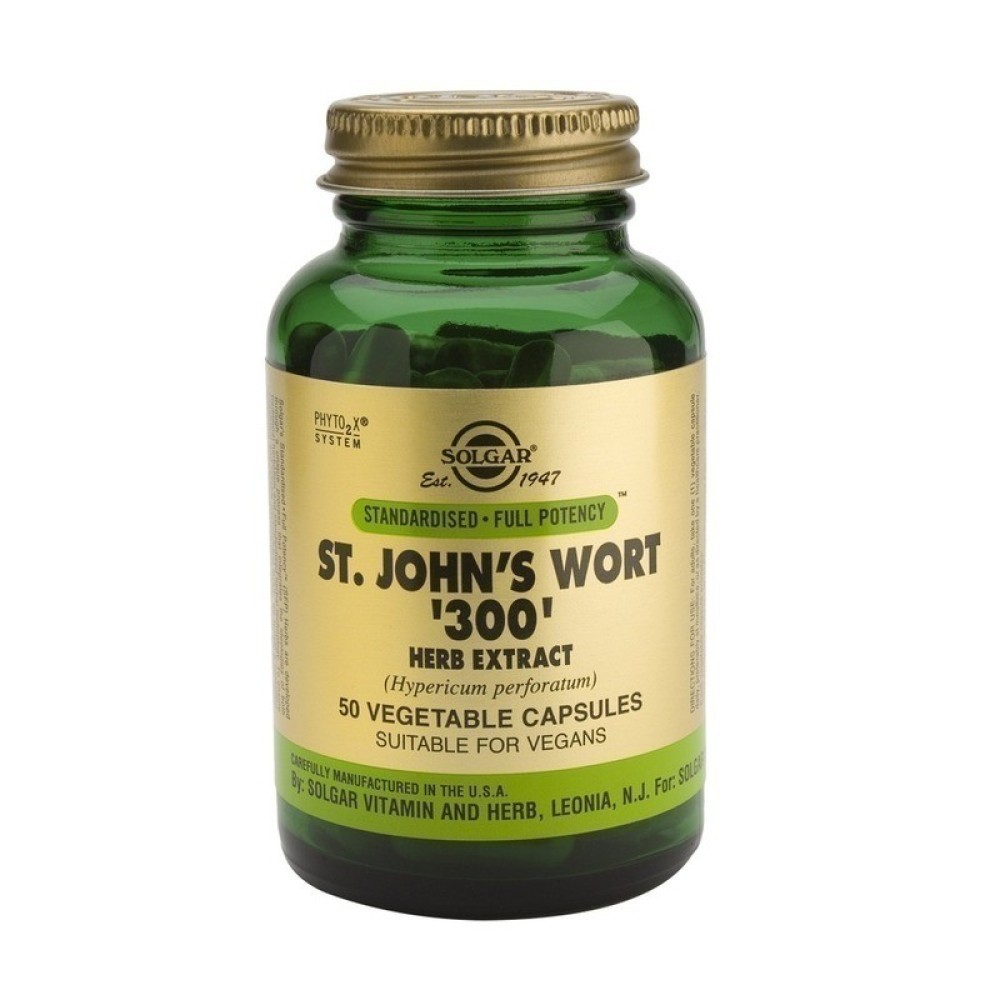 Solgar |  St John's Wort Herb Extract | Συμπλήρωμα διατροφής  βαλσαμόχορτου 300mg  | 50caps