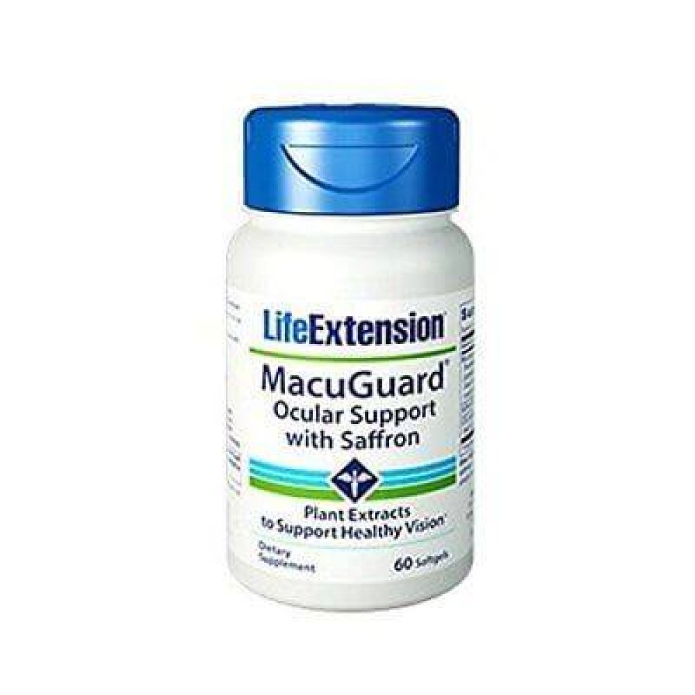 Life Extension | MacuGuard Ocular Support with Saffron | Συμπλήρωμα Διατροφής Λουτεϊνης για την Υγεία των Ματιών | 60softgels